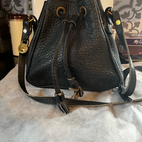 Vintage Dooney & Bourke All Weather Leather Drawstring Bucket Bag -USA